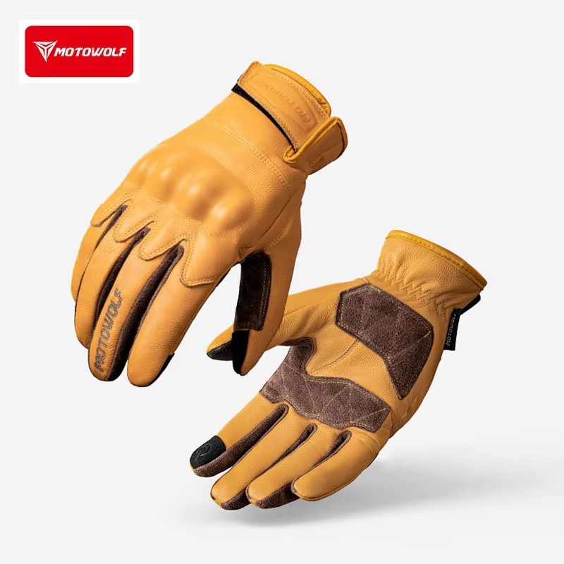 Leather Motorcycle Gloves Retr - Motorcycle Glove Knuckle recension och pris