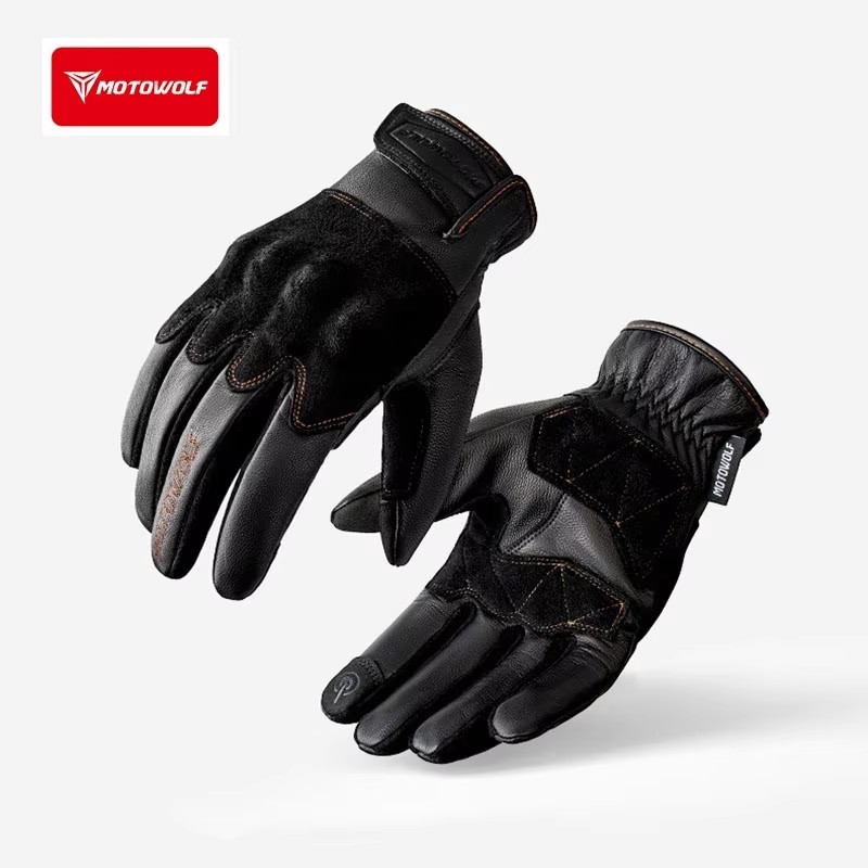 Leather Motorcycle Gloves Retr - Motorcycle Glove Knuckle recension och pris