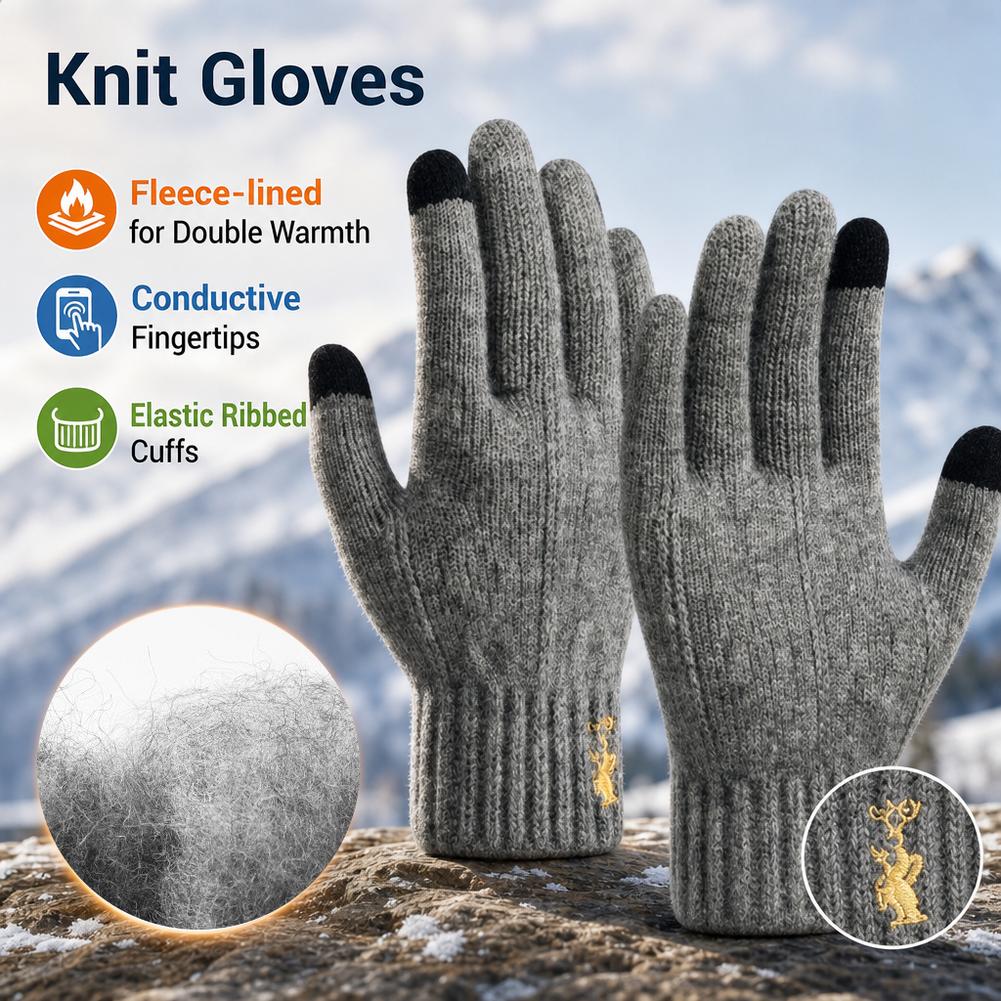 Winter Knit Gloves Touch Scree - Wool Glove Lined recension och pris