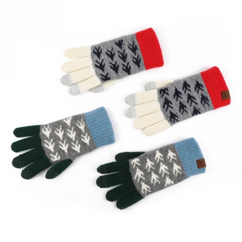 Autumn Winter Wool Color Block - Wool Glove Lined recension och pris